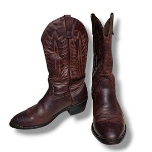 PALOMINO Dark Brown Full Grain Leather 13” Round Toe Cowboy Boots VINTAGE